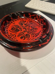 Vintage Alvino Bagni Raymor Black and Red Ashtray 7.5 inches - Picture 1 of 7