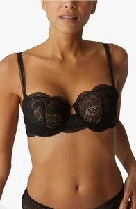 Simone Perele 12V330 Karma Demi Unlined Underwire Bra US Size 30E US Black - Picture 1 of 2