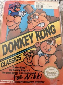Donkey Kong Classics 1988 Nintendo NES Box & Styrofoam Only + Box Protector