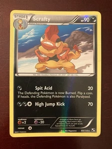 Scrafty 69/114 BW Black and White Reverse Holo Rare Pokemon TCG Card - Picture 1 of 2