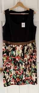 NEW* Calvin Klein Plus Black Multicolor Abstract Sleeveless Sheath Dress 14W - Picture 1 of 9