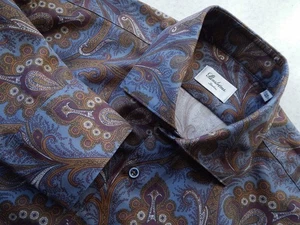 Stenstroms slimline  Blue Brown Paisley  Shirt    size 41/16 - Picture 1 of 6