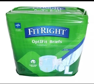 FitRight OptiFit Slip per incontinenza ultra adulto vita grande da 44" a 56" confezione da 80 - Foto 1 di 3