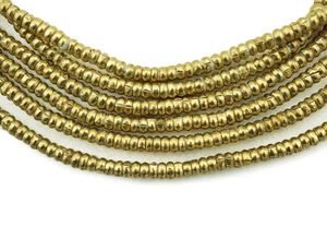 Kleine handgefertigte Heishi Äthiopische Perlen 3 mm afrikanisch recyceltes Messing (2591A386)  - Bild 1 von 5