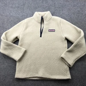 Vineyard Vines Sweater Girls Large Sherpa Fleece 1/4 Zip Pullover Cozy Warm - Picture 1 of 10