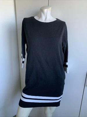   Vince size XS black 3/4 sleeve heavy knit shift mini dress pullover - Image 1 of 4