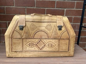 1950s Vintage Moroccan Hand Tooled Large Bag - Picture 1 of 2