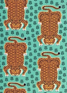 Abito tigre fresco di stampa $288 cotone biologico vestito amante dei gatti Marimekko Anthro L - Foto 1 di 10