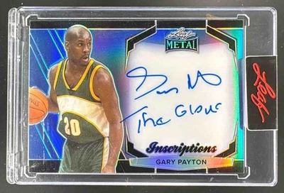 Inscripciones de hoja metálica Gary Payton 2024 #MI-GP1 azul automático 44/100 Foto 1 de 3