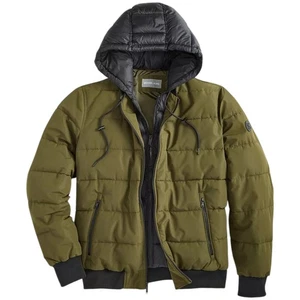 Michael Kors Hooded Puffer Bomber Jacket Mens XL Olive Green Water Resistant  - Picture 1 of 9