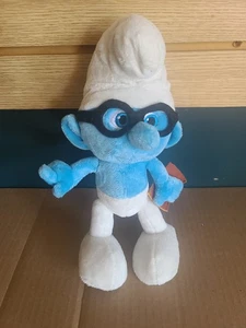 Vintage Brainy Smurf Plush stuffed animal  11"   2011 Classic TV Cartoons Movie - Picture 1 of 8
