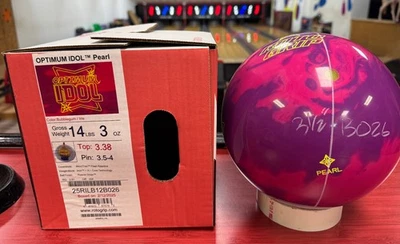 14 lb ROTOGRIP OPTIMUM IDOL PEARL BOWLING BALL UNDRILLED 3 1/2" PIN B026 - Image 1 of 3