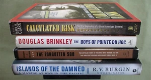 World War II COMBAT 4 Book Lot POINTE DU HOC GEN CLARK Memoirs RESCUE MISSIONS + - Picture 1 of 3