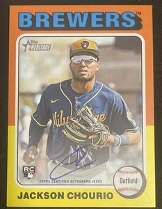 2024 Topps Heritage Jackson Chourio On Card Auto RC ROA-JC Brewers - Bild 1 von 12