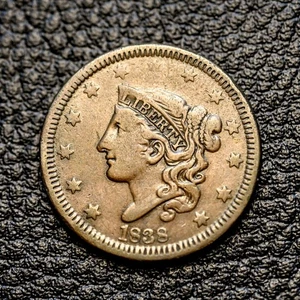 (ITM-7381) 1838 Coronet Head Cent ~ Very Fine (VF) Cndtn ~ COMBINED SHIPPING! - Picture 1 of 3