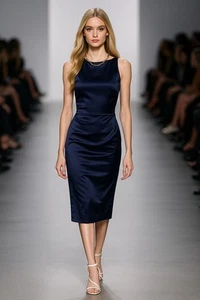 Betsy & Adam Womens Navy Dress Size 4 Knee Length Fancy Cocktail Christmas Party - Picture 1 of 7