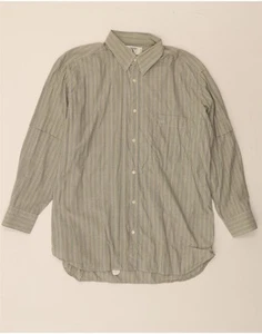 VALENTINO Mens Shirt Size 42 16 1/2 Large Grey Striped Cotton AF14 - Picture 1 of 5