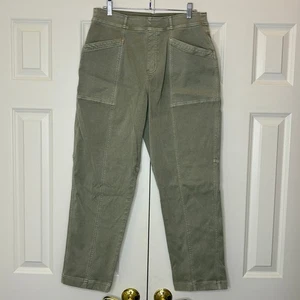 Pantalone Spanx Taglia XL Elasticizzato Twill Gamba Dritta Olio Oliva Cargo Elasticizzato Casual - Foto 1 di 12