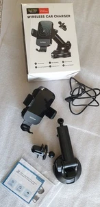 Cargador de coche inalámbrico de carga rápida giratorio 360 grados Chgeek CB-1005 - negro - Imagen 1 de 3