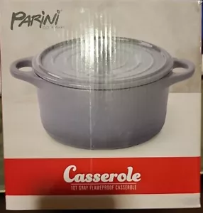 Parini 1 Quart Gray Flameproof Casserole Pot with Lid - NEW IN BOX - Picture 1 of 1