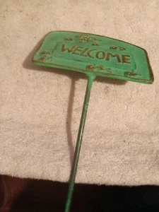 Heavy Solid Brass Garden Welcome Sign - Picture 1 of 4