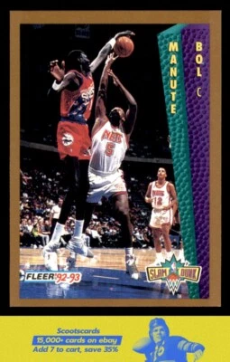 1992-93 Fleer Manute Bol card #285 Philadelphia 76ers - Image 1 of 2