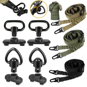 Adjustable 2 Point Sling Rifle Tactical Sling Strap MLOK QD Sling Swivel Adapter - Picture 1 of 34
