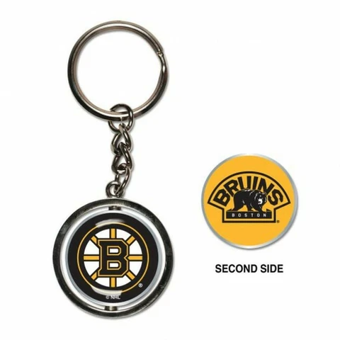 Boston Bruins Spinner Design Keychain [NEW] NHL Key Chain Ring Nickel Cover