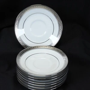 Noritake Crestwood Platinum Saucers 4166 5-7/8" Lot of 8 NEW! - Picture 1 of 6