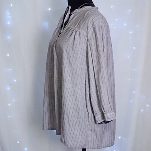Faded Glory Women's Size XL/XG 16-18 Purple Concord Striped Blouse 3/4 Sleeves - Picture 1 of 12