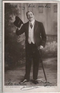 POSTAL GIRATORIA FIRMADA REAL MAURICE FARKOA C1908 ACTOR CANTANTE AUTÓGRAFO - Imagen 1 de 2