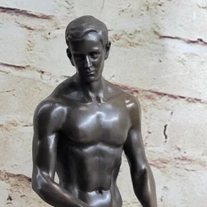 STATUA STATUINA BRONZO REGALO GAY NUDO MASCHILE EROTICO IN PIEDI - NUOVA DECORAZIONE REGALO - Foto 1 di 5