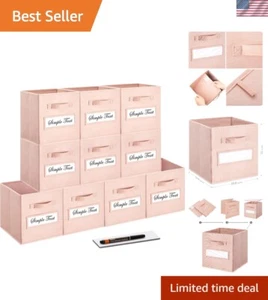 Set of 10,Foldable Cube Storage Bins with 10 Labels Window Cards & a Pen,Bask... - Picture 1 of 6