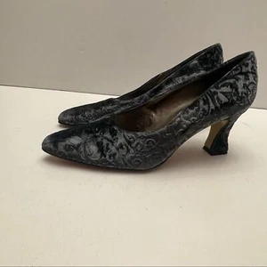 Cara Molina Espana strukturierter Samt grau 3" Heels Made in Spain - Bild 1 von 6