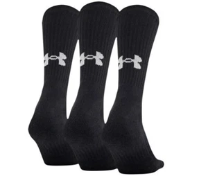 3 Pairs Under Armour UA Training Performance Crew Socks Black Men's XL (12-16)​ - Picture 1 of 3