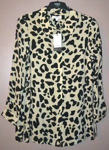 LADIES M&S AUTOGRAPH PURE CUPRO LONG SLEEVE SHIRT BLOUSE TOP SIZE 14 - BNWT - Picture 1 of 4
