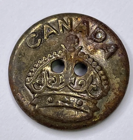 Antique 1890s Canada General Military Brass Service Button Queen Victoria B002 Cover