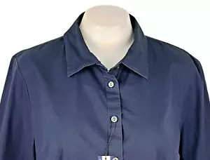 TOMMY HILFIGER Womans Navy Blue L/S EVENING SHIRT Stretch - L - UK16 - RRP £87 - Picture 1 of 11