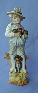 DACHSHUND BLACK TAN HEUBACH 8" DOGS & BOY GERMANY figurine - Picture 1 of 12