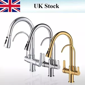 3 Way Water Filter Tap Kitchen Drinking Sink Mixer Taps with Pull Out Sprayer uk - Picture 1 of 66