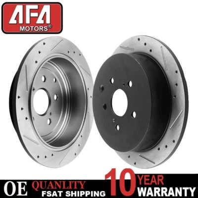 309mm Drilled and Slotted Brake Rotors for Lexus Rx350 2010 2011 2012 2013- 2015 - Image 1 of 4
