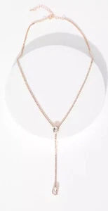 Atemberaubende 'Quiz' golden funkelnde Diamant lange Tropfen Halskette NEU - Bild 1 von 3