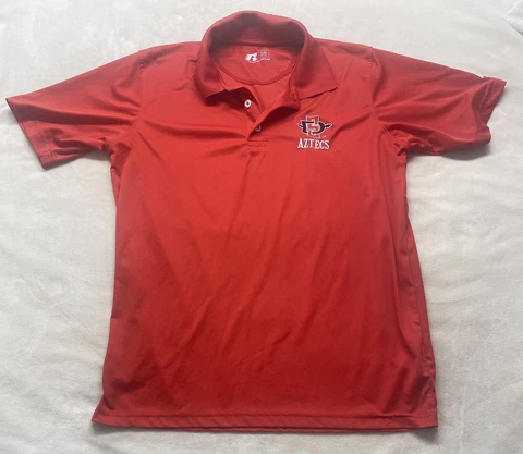 SDSU Polo Shirt Mens Large Red San Diego State Aztecs Cover