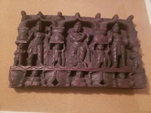 vintage hand carved Indian wooden sculpture ,rare, for wall, excellent condition - Picture 1 of 1