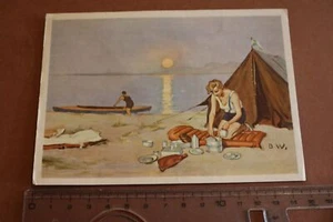 tolle alte Künstlerkarte - Werbung Klepperzelt Klepperboot 20-40er Jahre - Bild 1 von 2