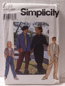 Simplicity 9733 Size AA 7,8,10 Pants, Suspenders, Long/Short Sleeve Shirt - Picture 1 of 2