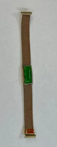 Unusual Vintage Watch Band-Evinger Metal Expansion Ladies w/Green Accent! - Picture 1 of 3