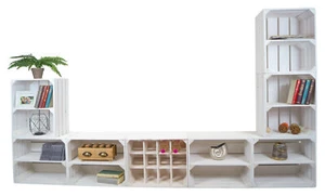 Mueble De Salón "París" Con Soporte De TV Y Estanterías Combinadas (Blanco) - Imagen 1 de 4