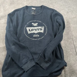 Levis Hemd Herren XXL Navy Waffelstrick Thermo Logo Langarm - Bild 1 von 8