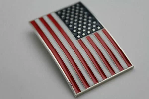 Men Women Belt Buckle Fashion Silver Metal USA Flag United States America Square - Picture 1 of 4